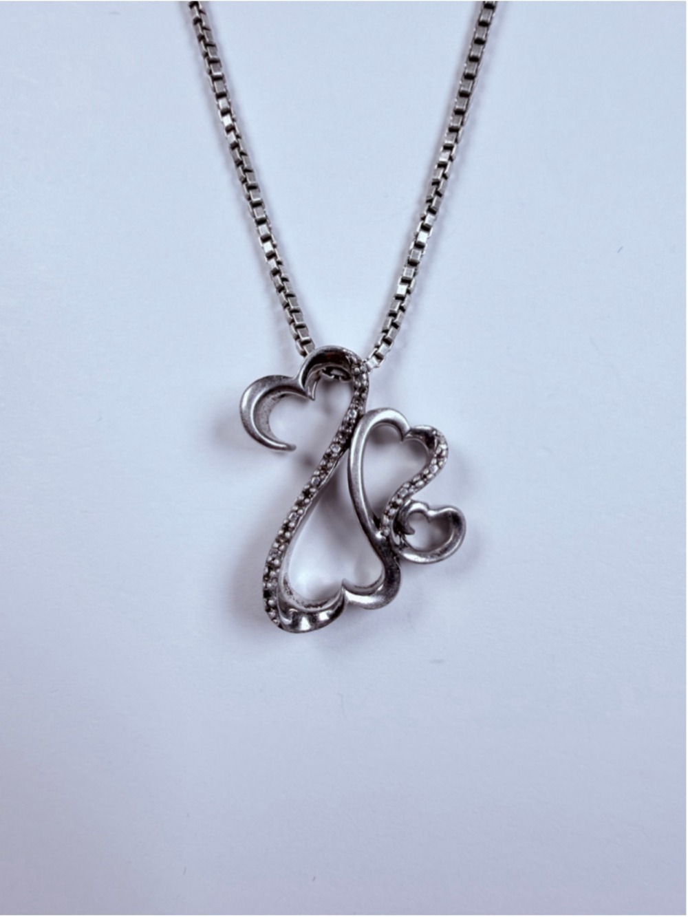 Jane Seymour Open Your Heart Diamond 925 Sterling Silver Pendant Necklace $350